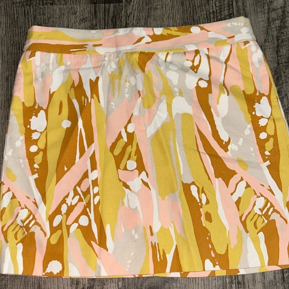 J. Crew Mini Skirt Pink & Yellow Sz 2